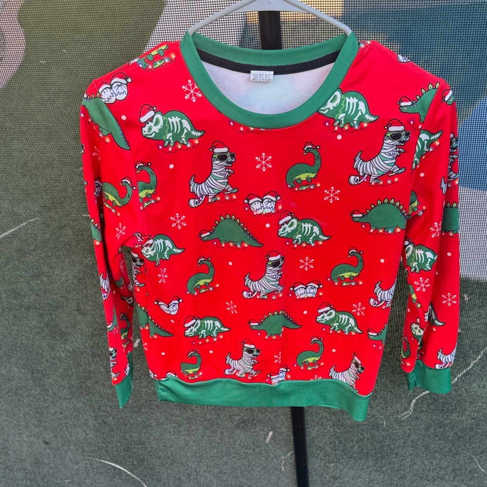 Festive Dinosaur Christmas Sweater